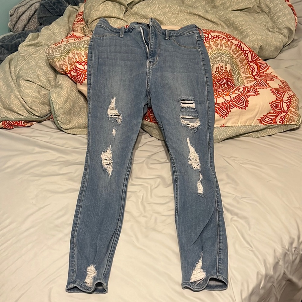 Hollister jeans, size small, with holes